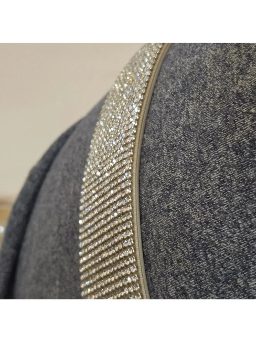 Rhinestone Waist Belt Womens Elastic Faux Leather Snap Closure Cream Vintage